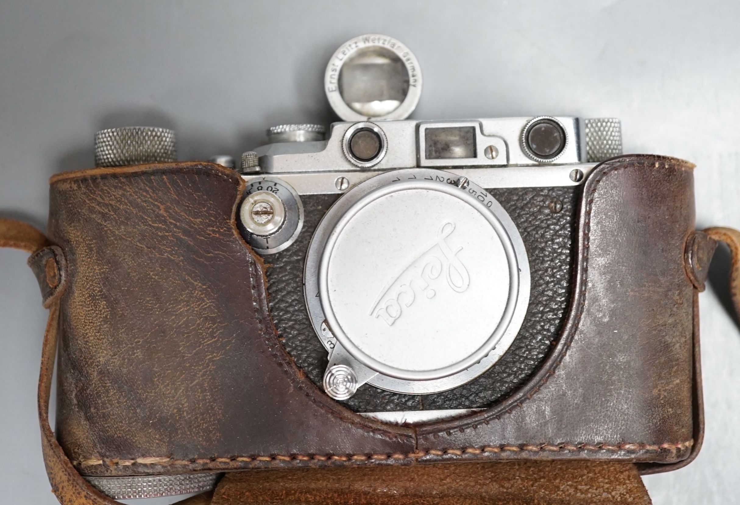 A Leica Model III/IIIA camera, c.1930, no.136412, in leather case